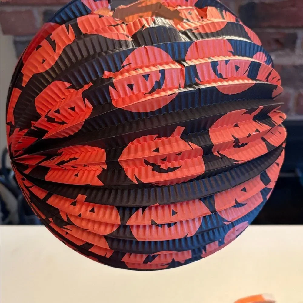 Vintage Halloween Pumpkin and Witch paper lanterns